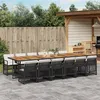 Image de vidaXL Ensemble à manger de jardin 13 pcs coussins noir résine tressée