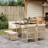 Image de Vidaxl Ensemble Ã Manger De Jardin Et Coussins 9 Pcs Beige Poly Rotin
