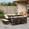 Image de Vidaxl Ensemble Ã Manger De Jardin Et Coussins 11 Pcs Marron Rotin