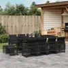 Image de vidaXL Ensemble à manger de jardin 13 pcs coussins noir résine tressée