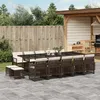 Image de Vidaxl Ensemble Ã Manger De Jardin Avec Coussins 15 Pcs Marron Rotin