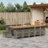 Image de vidaXL Ensemble à manger de jardin 15 pcs coussins gris résine tressée3210818
