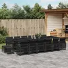 Image de vidaXL Ensemble à manger de jardin 17 pcs coussins noir résine tressée