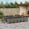 Image de Vidaxl Ensemble Ã Manger De Jardin 17 Pcs Et Coussins RÃ©sine TressÃ©e