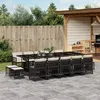 Image de Vidaxl Ensemble Ã Manger De Jardin 15 Pcs Coussins Noir RÃ©sine TressÃ©e