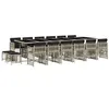 Image de vidaXL Ensemble à manger de jardin et coussins 17 pcs gris clair rotin3211007