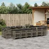Image de vidaXL Vidaxl Ensemble À Manger De Jardin 17 Pcs Et Coussins Résine Tressée