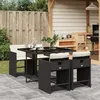 Image de Vidaxl Ensemble Ã Manger De Jardin Coussins 5pcs Noir RÃ©sine TressÃ©e