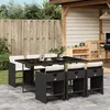 Image de Vidaxl Ensemble Ã Manger De Jardin Coussins 7pcs Noir RÃ©sine TressÃ©e