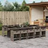Image de Vidaxl Ensemble Ã Manger De Jardin 11pcs Avec Coussins Gris Poly Rotin