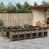 Image de Vidaxl Ensemble Ã Manger De Jardin Coussins 13 Pcs Gris RÃ©sine TressÃ©e