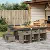 Image de Vidaxl Ensemble Ã Manger De Jardin 11pcs Avec Coussins Gris Poly Rotin