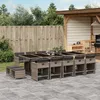 Image de Vidaxl Ensemble Ã Manger De Jardin 15 Pcs Coussins Gris RÃ©sine TressÃ©e