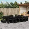 Image de vidaXL Ensemble à manger de jardin 17 pcs coussins noir résine tressée