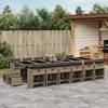 Image de Vidaxl Ensemble Ã Manger De Jardin 17 Pcs Et Coussins RÃ©sine TressÃ©e