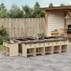 Image de Vidaxl Ensemble Ã Manger De Jardin Et Coussins 15 Pcs MÃ©lange Beige