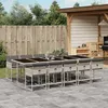 Image de vidaXL Vidaxl Ensemble À Manger De Jardin 11pcs Avec Coussins Gris Poly Rotin