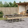 Image de vidaXL Ensemble à manger de jardin et coussins 11 pcs mélange beige