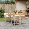Image de vidaXL Ensemble à manger de jardin avec coussins 5pcs Beige poly rotin