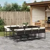 Image de vidaXL Ensemble à manger de jardin 9pcs coussins noir résine tressée