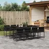 Image de vidaXL Ensemble à manger de jardin 9pcs coussins noir résine tressée
