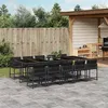 Image de vidaXL Ensemble à manger de jardin 11 pcs coussins noir résine tressée