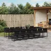 Image de vidaXL Vidaxl Ensemble À Manger De Jardin 13 Pcs Coussins Noir Résine Tressée
