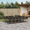 Image de vidaXL Ensemble à manger de jardin 13 pcs gris résine tressée