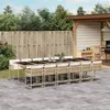 Image de vidaXL Ensemble à manger de jardin et coussins 13 pcs beige