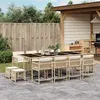 Image de vidaXL Ensemble à manger de jardin et coussins 13 pcs beige