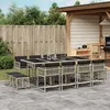 Image de vidaXL Ensemble Ã  manger de jardin et coussins 13 pcs gris clair rotin
