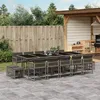 Image de Vidaxl Ensemble Ã Manger De Jardin 15 Pcs Coussins Gris RÃ©sine TressÃ©e