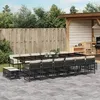 Image de vidaXL Ensemble à manger de jardin 17 pcs coussins noir résine tressée