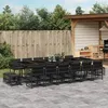 Image de vidaXL Ensemble à manger de jardin 17 pcs coussins noir résine tressée