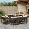 Image de Vidaxl Ensemble Ã Manger De Jardin Et Coussins 11 Pcs Marron Rotin
