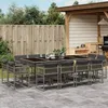 Image de vidaXL Vidaxl Ensemble À Manger De Jardin Coussins 13 Pcs Gris Résine Tressée