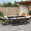 Image de vidaXL Ensemble à manger de jardin avec coussins 13 pcs marron rotin