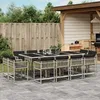 Image de vidaXL Ensemble Ã  manger de jardin et coussins 13 pcs gris clair rotin