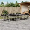 Image de vidaXL Ensemble Ã  manger de jardin et coussins 17 pcs gris clair rotin