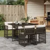 Image de Vidaxl Ensemble Ã Manger De Jardin 5 Pcs Et Coussins Marron Poly Rotin