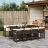 Image de Vidaxl Ensemble Ã Manger De Jardin Et Coussins 9 Pcs Marron Poly Rotin