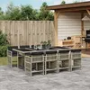 Image de vidaXL Ensemble Ã  manger de jardin et coussins 9 pcs gris clair rotin