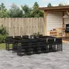 Image de vidaXL Ensemble à manger de jardin 11 pcs coussins noir résine tressée