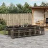 Image de vidaXL Ensemble à manger de jardin 13 pcs gris résine tressée