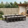 Image de vidaXL Ensemble à manger de jardin avec coussins 13 pcs marron rotin