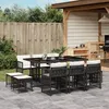 Image de Vidaxl Ensemble Ã Manger De Jardin 11 Pcs Coussins Noir RÃ©sine TressÃ©e