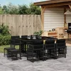 Image de Vidaxl Ensemble Ã Manger De Jardin 11 Pcs Coussins Noir RÃ©sine TressÃ©e
