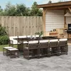 Image de Vidaxl Ensemble Ã Manger De Jardin Avec Coussins 13 Pcs Marron Rotin