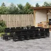 Image de vidaXL Ensemble à manger de jardin 17 pcs coussins noir résine tressée