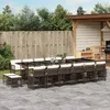 Image de Vidaxl Ensemble Ã Manger De Jardin Et Coussins 17 Pcs Marron Rotin